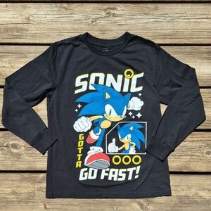 Sonic the Hedgehog Black Kids Long Sleeve Shirt